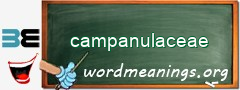 WordMeaning blackboard for campanulaceae